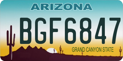 AZ license plate BGF6847
