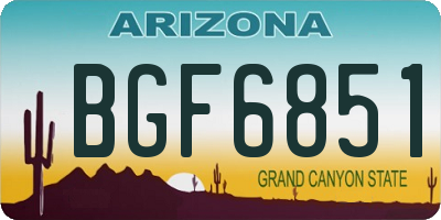AZ license plate BGF6851