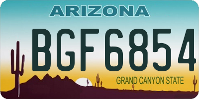 AZ license plate BGF6854
