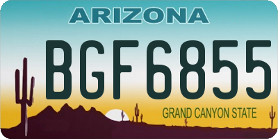 AZ license plate BGF6855
