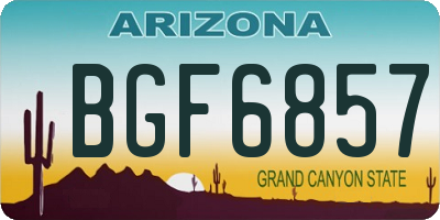 AZ license plate BGF6857