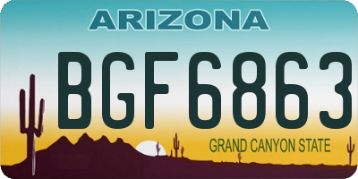 AZ license plate BGF6863
