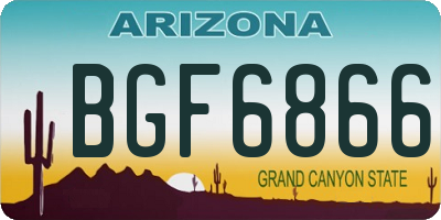 AZ license plate BGF6866