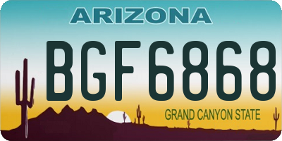 AZ license plate BGF6868