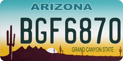 AZ license plate BGF6870