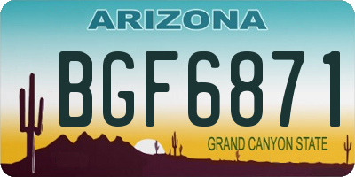 AZ license plate BGF6871