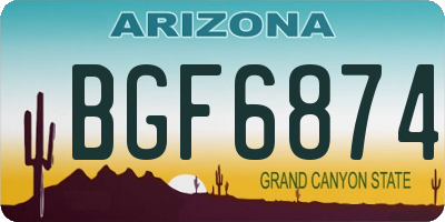 AZ license plate BGF6874