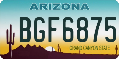 AZ license plate BGF6875