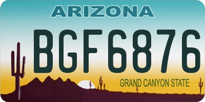 AZ license plate BGF6876