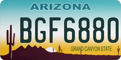 AZ license plate BGF6880