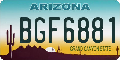 AZ license plate BGF6881
