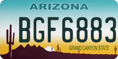 AZ license plate BGF6883