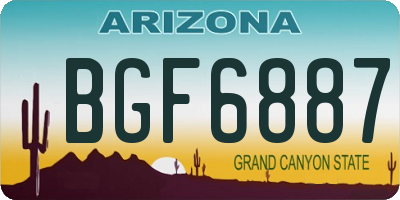 AZ license plate BGF6887