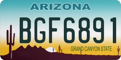 AZ license plate BGF6891