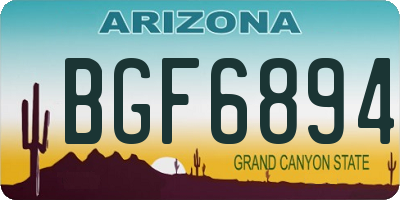 AZ license plate BGF6894