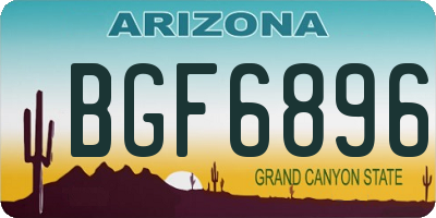 AZ license plate BGF6896