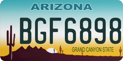 AZ license plate BGF6898