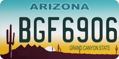 AZ license plate BGF6906