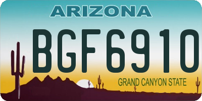 AZ license plate BGF6910