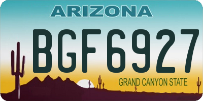 AZ license plate BGF6927