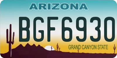 AZ license plate BGF6930