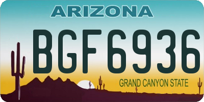 AZ license plate BGF6936