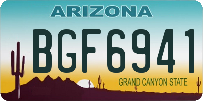 AZ license plate BGF6941