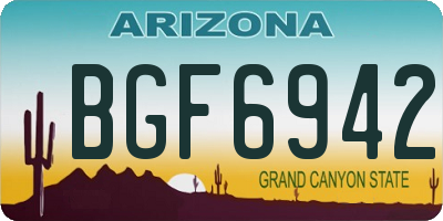 AZ license plate BGF6942
