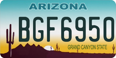 AZ license plate BGF6950