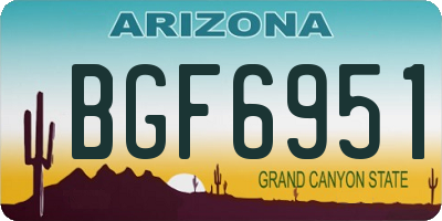 AZ license plate BGF6951