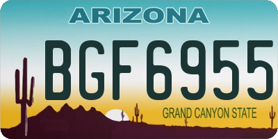 AZ license plate BGF6955
