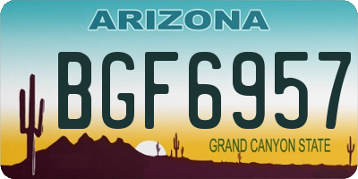 AZ license plate BGF6957