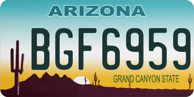 AZ license plate BGF6959