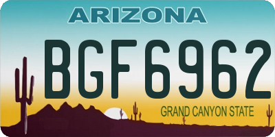 AZ license plate BGF6962