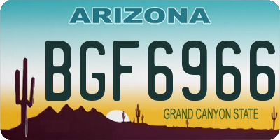 AZ license plate BGF6966