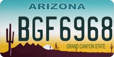 AZ license plate BGF6968