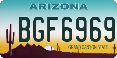 AZ license plate BGF6969
