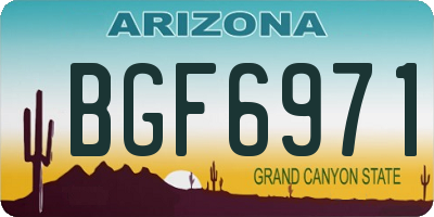 AZ license plate BGF6971