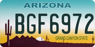 AZ license plate BGF6972