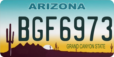 AZ license plate BGF6973