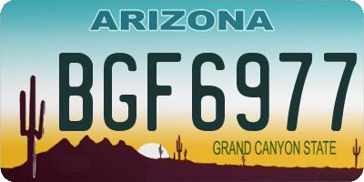 AZ license plate BGF6977