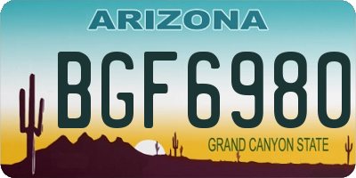 AZ license plate BGF6980