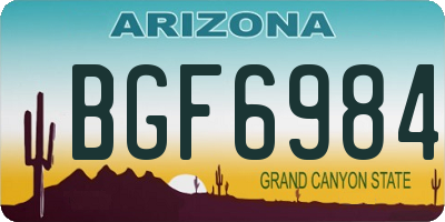AZ license plate BGF6984