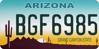 AZ license plate BGF6985