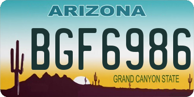 AZ license plate BGF6986