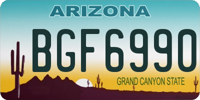 AZ license plate BGF6990