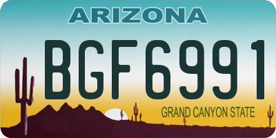 AZ license plate BGF6991