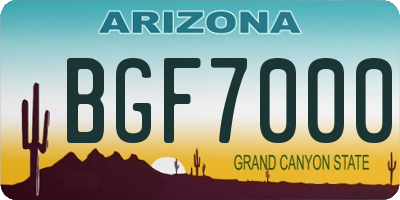 AZ license plate BGF7000