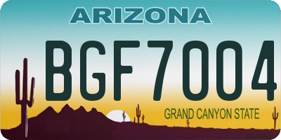 AZ license plate BGF7004