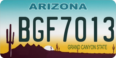 AZ license plate BGF7013